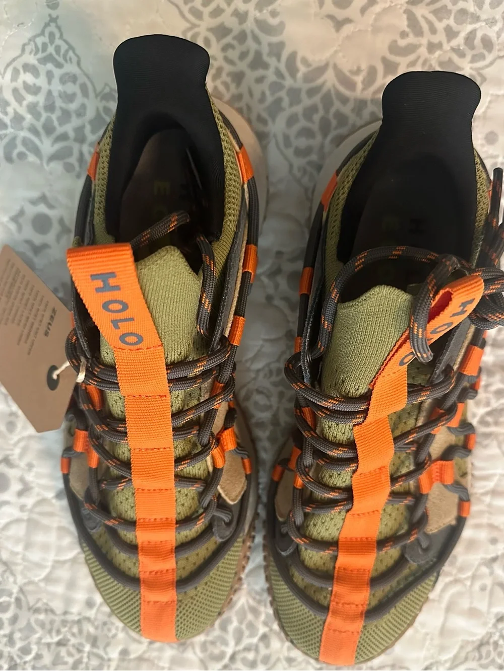 Women  Olive Green & Orange Trail Sneakers